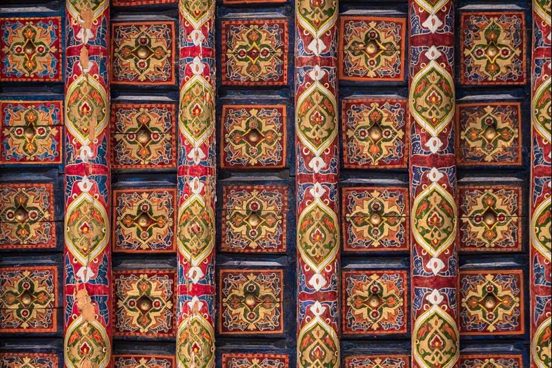 painted ceilings in the palace at Khiva 2