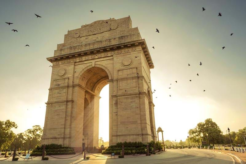 The India Gate in Delhi during a dry spell