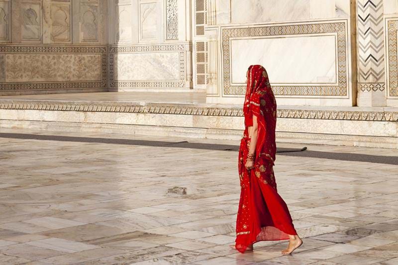 Woman at the Taj Mahal