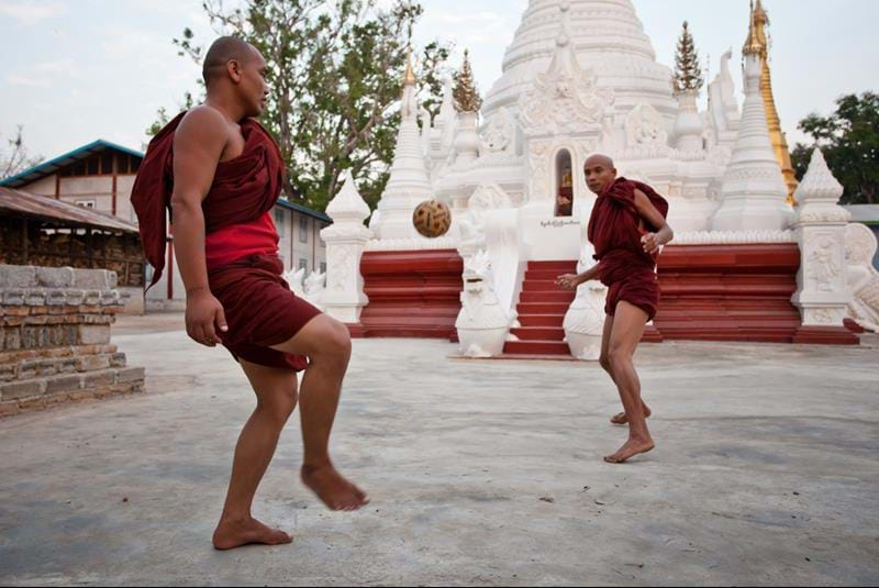 Chinlone game in Myanmar