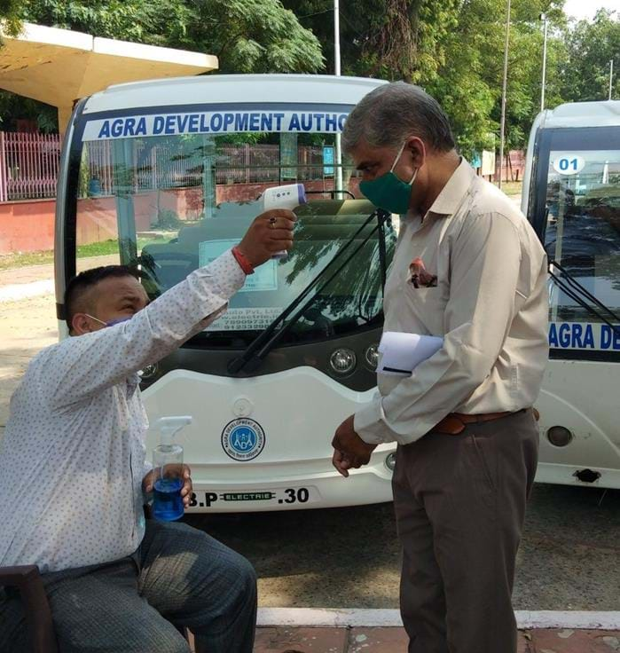 Temperature Checks on entry to Taj Mahal